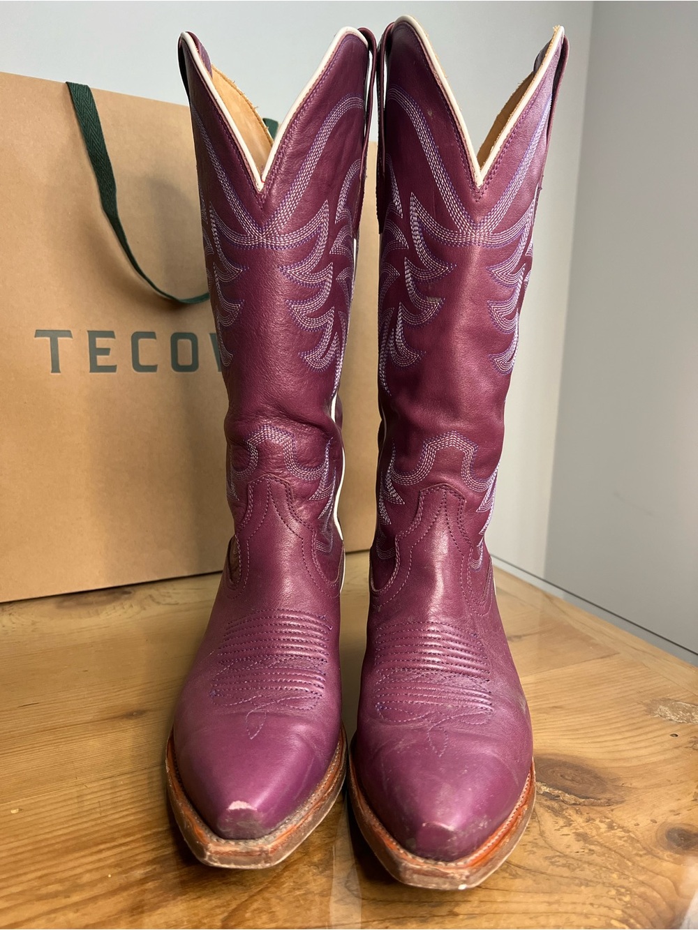 Tecovas the Annie violet Purple Leather Western Heeled Boots - Picture 2 of 8